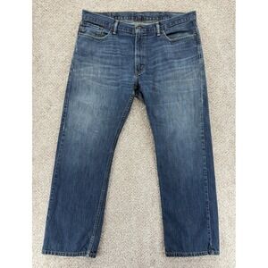 Levis‎ 514 Jeans Mens 38x30 Blue Straight Fit Medium Wash Cotton Work Distressed